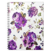 Carnet Modèle floral violet (Devant)