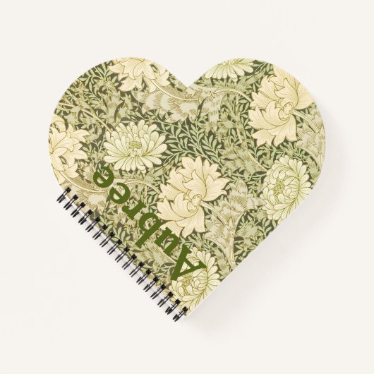 Carnet Modèle floral Wm Morris Ajouter un nom (Devant)