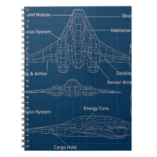 Carnet "Modèle futuriste d'architecture spatiale"