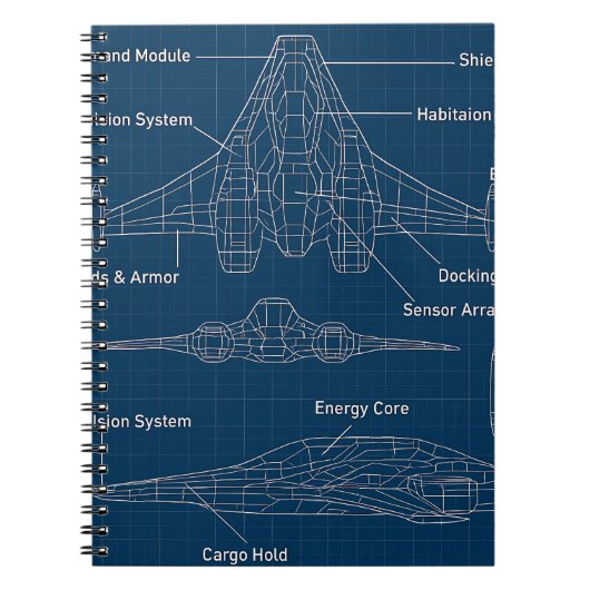 Carnet "Modèle futuriste d'architecture spatiale" (Devant)