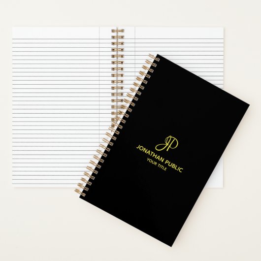 Carnet Modèle initial du monogramme Gold Script (À l'intérieur)