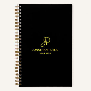 Carnet Modèle initial du monogramme Gold Script