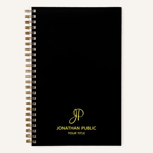 Carnet Modèle initial du script d'or personnalisé (Recto)