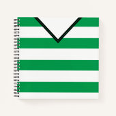 Carnet Modèle Jersey Green Stripes, Football (Devant)
