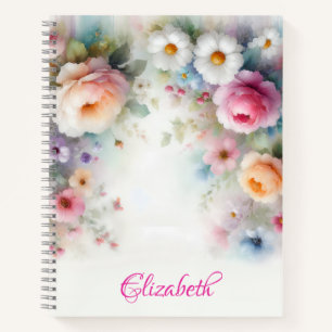 Carnet Modèle mignon de peinture florale aquarelle