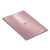 Carnet Modèle monogramme classique élégant Rose or (Côté Droit)