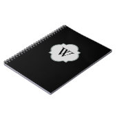 Carnet Modèle noir solide de monogramme (Côté gauche)