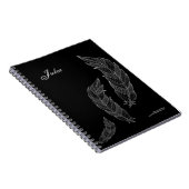 Carnet Modèle nommé noir gris d'ensemble d'art d'automne (Côté Droit)