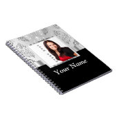 Carnet Modèle photo damassé gris argent (Côté Droit)