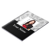 Carnet Modèle photo damassé gris argent (Côté gauche)