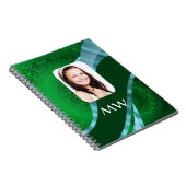 Carnet Modèle photo monogramme vert damé (Côté Droit)