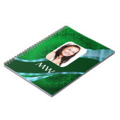Carnet Modèle photo monogramme vert damé (Côté gauche)