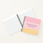 Carnet Modèle rayé personnalisable rose vanille jaune (Intérieur)