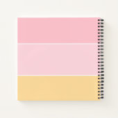 Carnet Modèle rayé personnalisable rose vanille jaune (Dos)