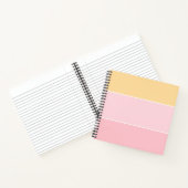 Carnet Modèle rayé personnalisé rose vanille jaune blanc (Intérieur)