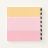 Carnet Modèle rayé personnalisé rose vanille jaune blanc (Dos)