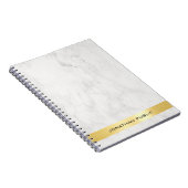 Carnet Modèle Spirale Élégant Marbre Blanc Or Tendance (Côté Droit)