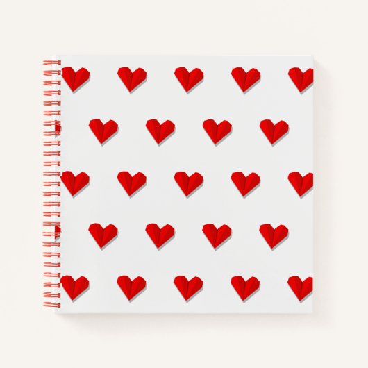 Carnet Modèle vectoriel d'origami à cœur d'amour (Devant)