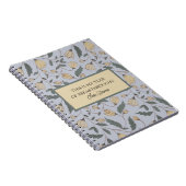 Carnet Modèle vintage jaune et vert floral (Côté Droit)