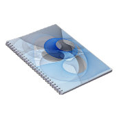 Carnet Modern Abstract Blue Gray Fractal Art Graphic (Côté Droit)