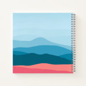 Carnet Modern Abstract Blue Pink Mountains Personalised (Dos)
