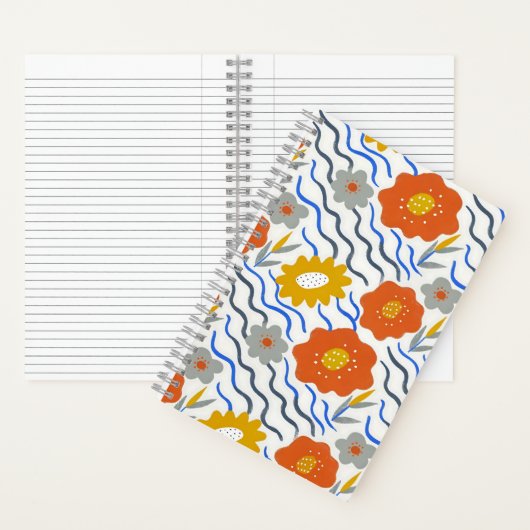 Carnet Modern Abstract Flowers Boho Wavy (À l'intérieur)
