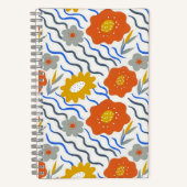 Carnet Modern Abstract Flowers Boho Wavy (Recto)