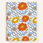 Carnet Modern Abstract Flowers Boho Wavy (Devant)
