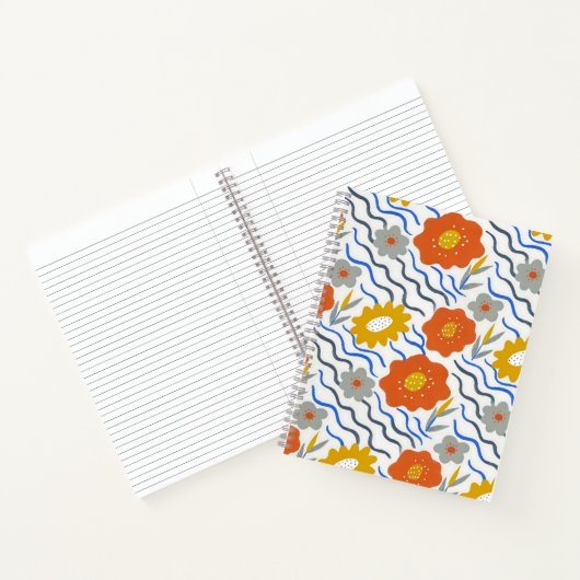 Carnet Modern Abstract Flowers Boho Wavy (Intérieur)
