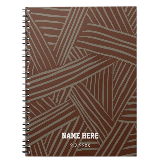 Carnet Modern Abstract Pattern script Custom Name (Devant)