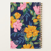 Carnet Modern Abstract Pink & Yellow Floral Pattern (Verso)