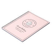 Carnet Modern Bakery Pink Custom Logo (Côté gauche)