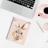 Carnet Modern Beauté Pastel Rose Aquarelle Lapin Mignon