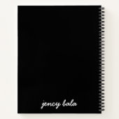Carnet Modern Black Monogram Name Design (Dos)