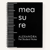 Carnet Modern Black White Measure Vet Student Notes (Devant)