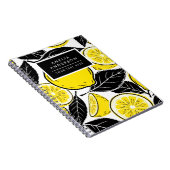 Carnet Modern Bold Lemon & Black Leaves  Seamless Pattern (Côté Droit)