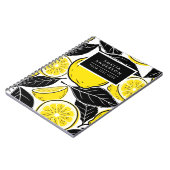 Carnet Modern Bold Lemon & Black Leaves  Seamless Pattern (Côté gauche)