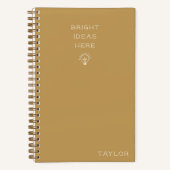 Carnet Modern Bright Ideas Personalized Name Mustard Not (Recto)