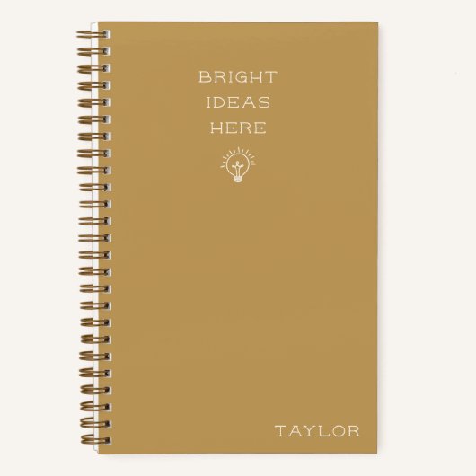 Carnet Modern Bright Ideas Personalized Name Mustard  Not (Recto)