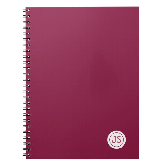 Carnet Modern Burgundy Monogram (Devant)