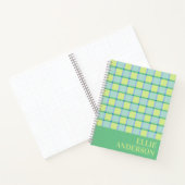 Carnet Modern Checker Blue Green Lime Personalized (Intérieur)