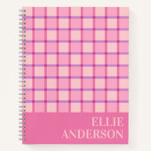Carnet Modern Checker Pink Purple Personalized (Devant)