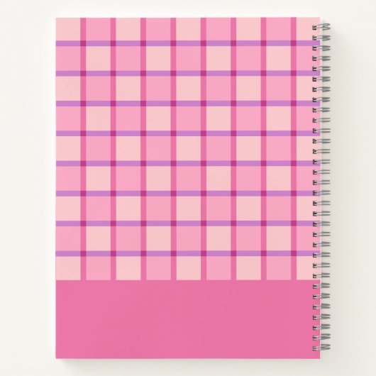 Carnet Modern Checker Pink Purple Personalized (Dos)