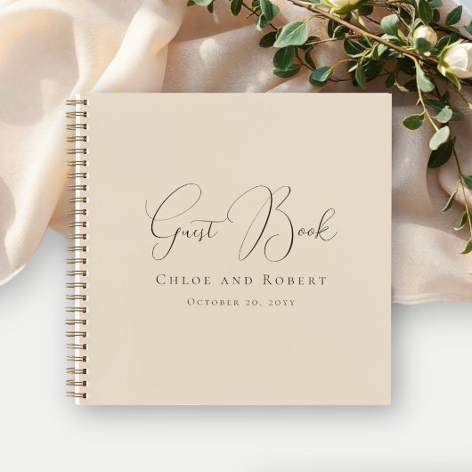 Carnet Modern Chic Elegant Sandy Beige Wedding Guest Book