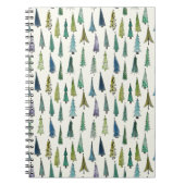 Carnet Modern Christmas Trees Illustrated Pattern (Devant)