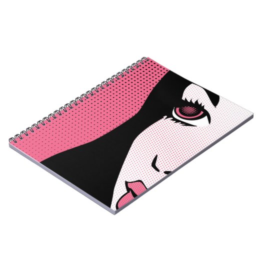 Carnet Modern Comic Book Pop Art of Woman's Face (Côté gauche)