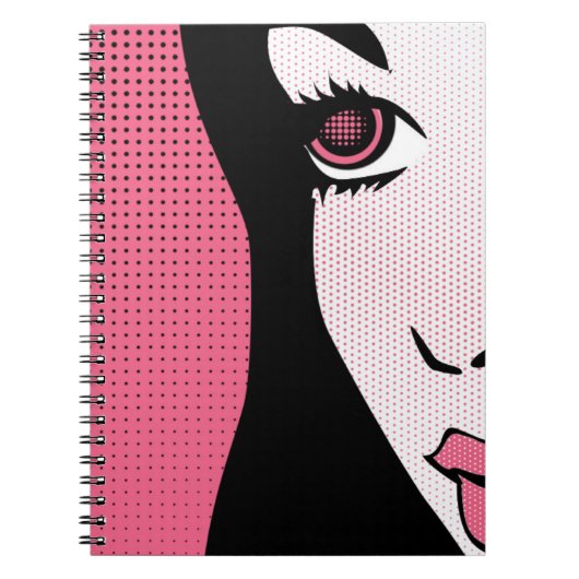 Carnet Modern Comic Book Pop Art of Woman's Face (Devant)