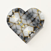 Carnet Modern Cracked Gold White & black marble (Dos)