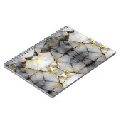 Carnet Modern Cracked Gold White & black marble (Côté gauche)