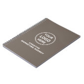 Carnet Modern Custom Logo Taupe Business (Côté gauche)